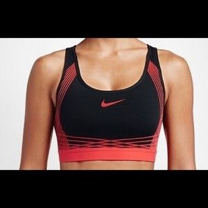 New Red/Black Nike Pro Hyper Classic Padded Bra